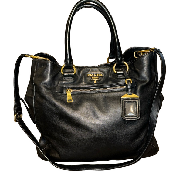 PRADA SOFT CALF TOTE & SHOULDER BAG - Picture 1 of 16